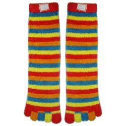 Clorized Stripe Five Toes Plumy Socks