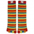 Clorized Stripe Five Toes Plumy Socks