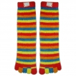 Clorized Stripe Five Toes Plumy Socks